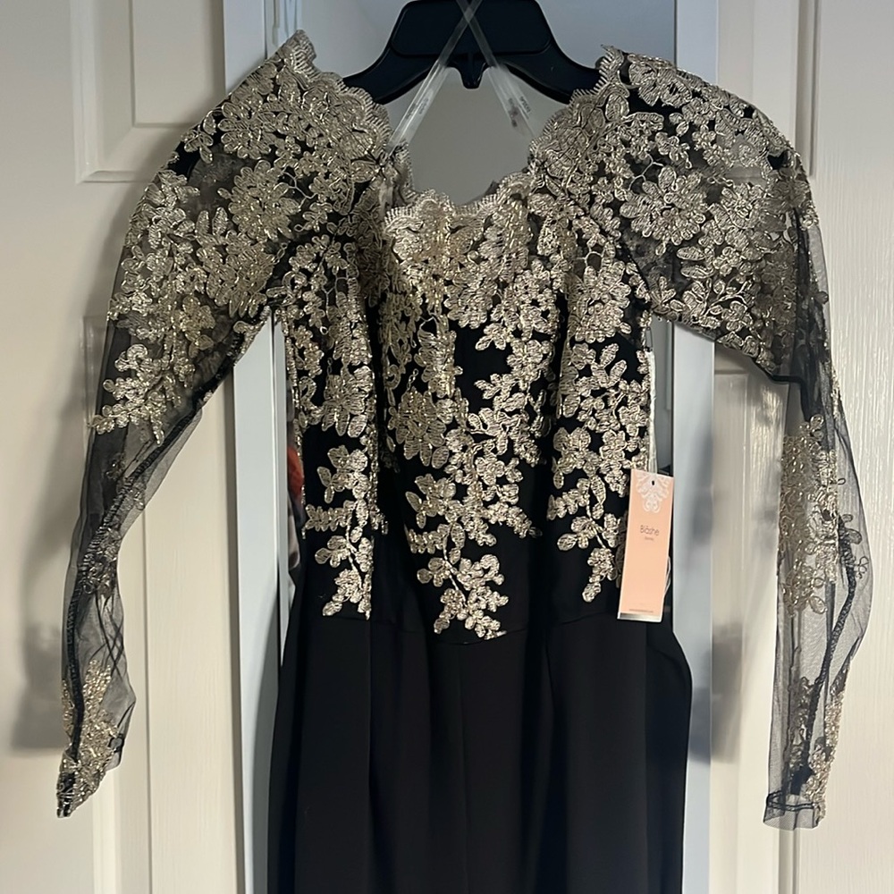 Gold lace floral jumpsuit